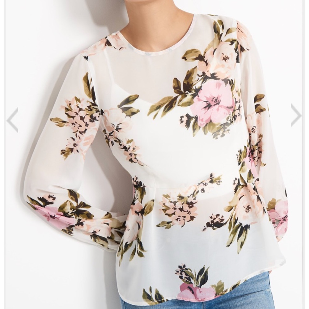 Sheer floral blouse